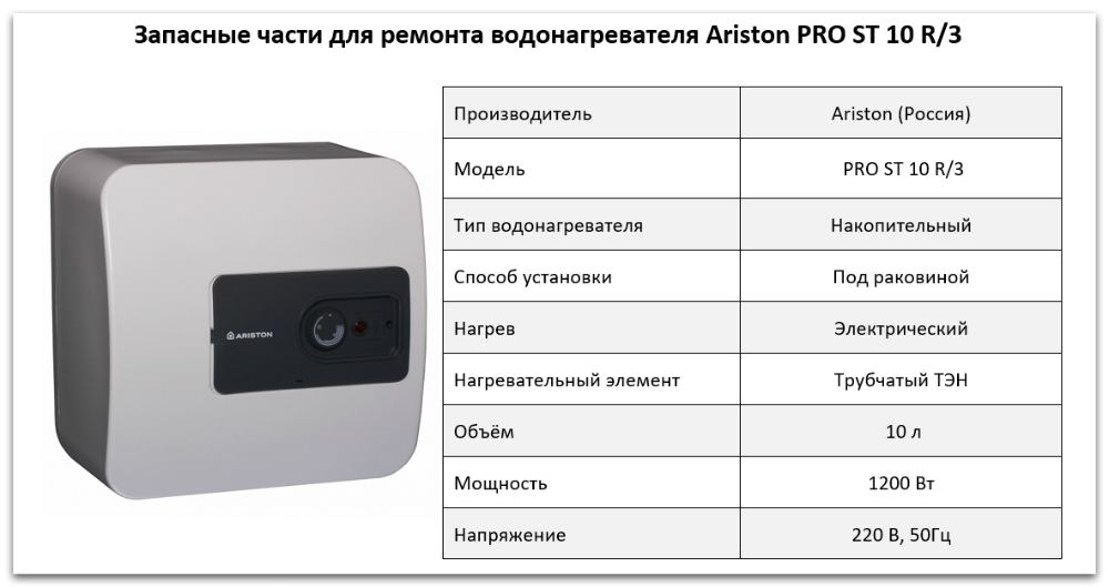 Купить запчасти Ariston PRO 10 R/3 в Верхнем Уфалее
